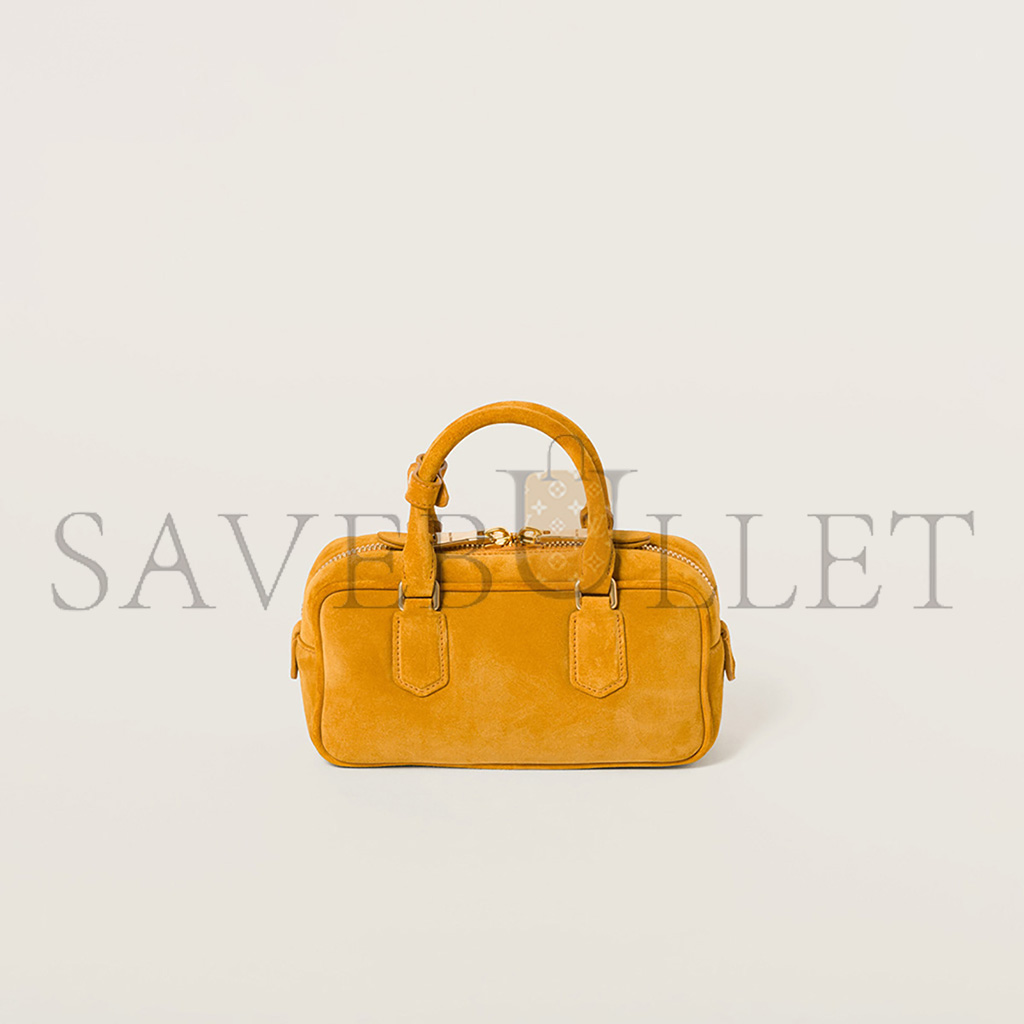 MIU MIU ARCADIE PADDED SUEDE TOP-HANDLE BAG 5BB142 (22*10.5*7.5cm) MIU MIU ARCADIE PADDED SUEDE TOP-HANDLE BAG 5BB142 (22*10.5*7.5cm)